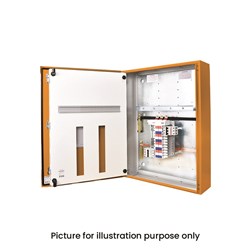 IPD E43A12N Distribution Board 12-P IP43 RAL 2000 Orange Mild Steel 600mm H x 600mm W x 200mm D