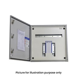 IPD E43L12CN Distribution Board 12-P IP43 RAL 7035 Grey Mild Steel 600mm H x 600mm W x 200mm D