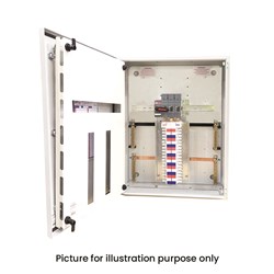 IPD E43L12T250X Distribution Board With Auxiliary Rail 12-P IP43 RAL 7035 Grey Mild Steel LBS 250A