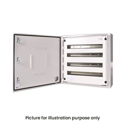 IPD E43LDIN7 Distribution Board 24-P IP43 RAL 7035 Grey Mild Steel 7 -Row 1400mm H x 600mm W x 200mm D