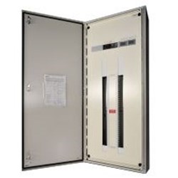 IPD E43LM2472T250 Distribution Board With Dual Channel kWh Meter 24P Dual Light 72P Power CT-P IP43 RAL 7035 Grey LBS