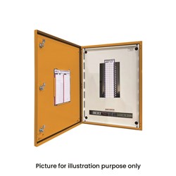IPD E65A36CT250B Distribution Board 36-P IP65 Orange Mild Steel Load Break 250A Bottom 800mm H x 600mm W x 200mm D