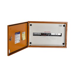 IPD E65AT250 Distribution Board IP65 RAL 2000 Orange Mild Steel LBS 250A 400mm H x 600mm W x 200mm D