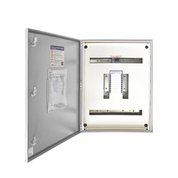 IPD E65L18CT125X Distribution Board With Auxiliary Rail 18-P IP65 RAL 7035 Grey Mild Steel LBS 125A