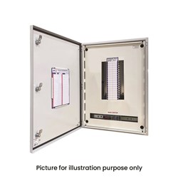 IPD E65L36T250B Distribution Board 36-P IP65 Grey Mild Steel Load Break 250A Bottom 800mm H x 600mm W x 200mm D
