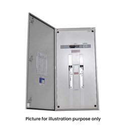 IPD E65LM1224T250 Distribution Board 24-P IP65 RAL 7035 Grey Mild Steel LBS 250A 1200mm H x 600mm W x 200mm D