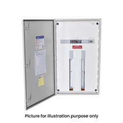 IPD E65LM84T250 Distribution Board with kWh Meter 84-P IP65 Grey Mild Steel 250A 1400mm H x 600mm W x 200mm D