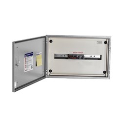 IPD E65LT250 Distribution Board IP65 RAL 7035 Grey Mild Steel LBS 250A 400mm H x 600mm W x 200mm D