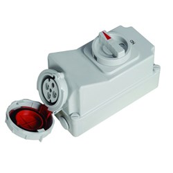 IPD EU67SS432 Switched Socket with Interlock 4 32A 400VAC/DC IP67 Polycarbonate PBT