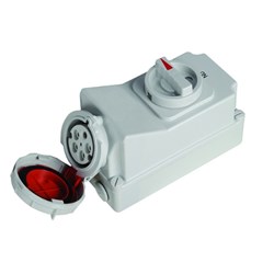 IPD EU67SS532 Switched Socket with Interlock 5 32A 400VAC/DC IP67 Polycarbonate PBT