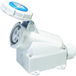 IPD EU67WS332 Wall Mounted Socket Wall Mount 3 32A 230VAC/DC IP67