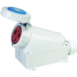 IPD EU67WS363 Wall Mounted Socket Wall Mount 3 63A 230VAC/DC IP67