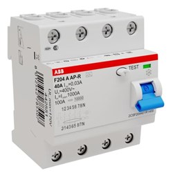 ABB F204A40AP-R Residual Current Circuit Breaker 4-P 40A 10 kA 30mA TypeA