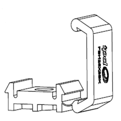 IPD FBH25X3BK Flat Bar Holder Clip