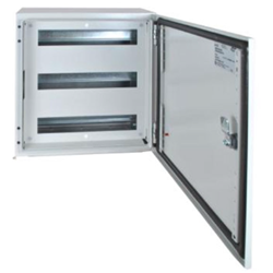 IPD HMSB404020G Hi-Base Metal Enclosure Mild Steel 400W 400H 200D Grey IP66 Single Door (3) 15 DIN -Module