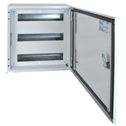 IPD HMSB406020G Hi-Base Metal Enclosure Mild Steel 600W 400H 200D Grey IP66 Single Door (6) 26 DIN -Module