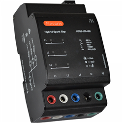 Novaris HSG1-100-480 Hybrid Spark Gap Arrester 100kA 1 PH 250kA 230V 50Hz TS35 DIN Mount 200mm H Metal IP20