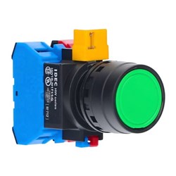 IDECHW1B-M1F10-B Non-Illuminated Pushbutton 22mm Flush Momentary Black 1NO