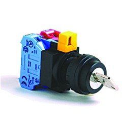 IDEC Key Switch HW Black 1NO+1NC 2 Number of Positions FingerSafe Spring-Up Terminal