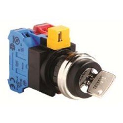 IDEC Key Switch HW Black 2NO+0NC 2 Number of Positions FingerSafe Spring-Up Terminal