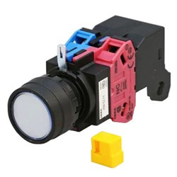 IDEC HW1L-M1F11DCDCDW Illuminated Pushbutton 22mm Flush Momentary White 1NO+1NC