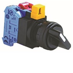 IDEC Selector Switch HW Black NO+NC 2 Number of Positions FingerSafe Spring-Up Terminal