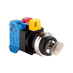 IDEC Key Switch HW Black NO+NC 2 Number of Positions FingerSafe Spring-Up Terminal