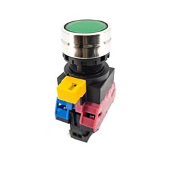 IDECHW4L-M1F11-M4-A Illuminated Pushbutton Transformer 22mm Flush Momentary Amber 240/6VAC/DC 1NO+1NC
