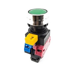 IDECHW4L-M1F11-M4-R Illuminated Pushbutton Transformer 22mm Flush Momentary Red 240/6VAC/DC 1NO+1NC