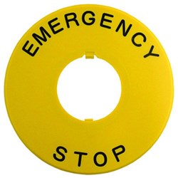 IDEC HWAV-27 Emergency Stop Nameplate Legend: EMERGENCY STOP Aluminum