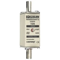 MERSEN NH FUSE 10A SIZE 000  690V LIVE TAGS J228444