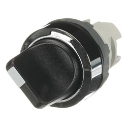 ABB M2SS2-30B Selector Switch Black 2Position Non-Illuminated Maintained Short Handle Chrome Metal Plastic