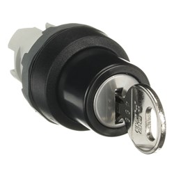 ABB M3SSK3-101 Selector Switch Black 3Position Non-Illuminated Momentary Key Plastic 30mm W 30mm H