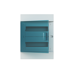 ABB M41F24T Flush Mount Load Centres 24-Module 2-Row White Flush Mount IP41 Transparent (Petrol Blue) Door