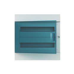 ABB M41F36T Flush Mount Load Centres 36-Module 3-Row White Flush Mount IP41 Transparent (Petrol Blue) Door
