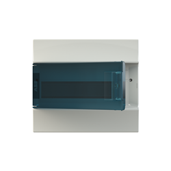 ABB M41W12T Surface Mount Load Centre 12-Module 1-Row White Wall Mount IP41 Transparent (Petrol Blue) Door