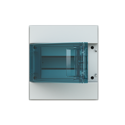 ABB M65W08T Surface Mount Load Centre 8-Module 1-Row Light Grey Wall Mount IP65 Transparent (Petrol Blue) Door