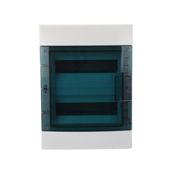 ABB M65W24T Surface Mount Load Centre 24-Module 2-Row Light Grey Wall Mount IP65 Transparent (Petrol Blue) Door