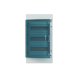 ABB M65W36T Surface Mount Load Centre 36-Module 3-Row Light Grey Wall Mount IP65 Transparent (Petrol Blue) Door
