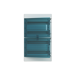 ABB M65W72T Surface Mount Load Centre 72-Module 4-Row Light Grey Wall Mount IP65 Transparent (Petrol Blue) Door