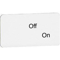 ABB MA6-1073 Legend Plate 27mm W 15mm H 1mm D Legend: OFF - ON Plastic