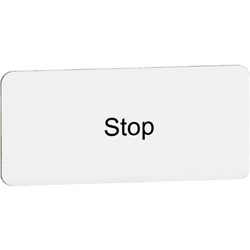 ABB MA6-1141 Legend Plate 28mm W 12mm H 1mm D Legend: STOP Plastic