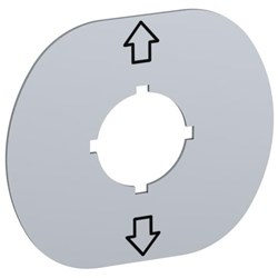 ABB MA6-1240 Legend Plate 67mm W 59mm H 1mm D Black Legend: UP-DOWN Plastic/Aluminum