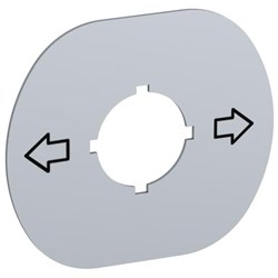 ABB MA6-1241 Legend Plate 67mm W 59mm H 1mm D Black Legend: RIGHT-LEFT Plastic/Aluminum