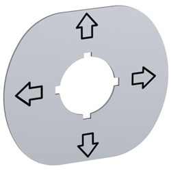 ABB MA6-1242 Legend Plate 67mm W 59mm H 1mm D Black Legend: UP-DOWN-RIGHT-LEFT Plastic/Aluminum