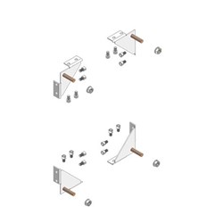 Elsteel MB98317 Mounting Plate Bracket Set Mild Steel RAL9010 White Set of 4