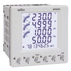 SELEC KWH METER THREE-PHASE PANELMOUNT 96X96MM RS485 MODBUS85-270VAC MID CERTIFIED MFM384-C-CU