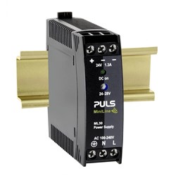 Puls ML30.241 Power Supply 1PH 110-300VDC 24VDC 1.3A 30 Watt 3.7 Watt DIN Rail Mount Screw Terminal IP20
