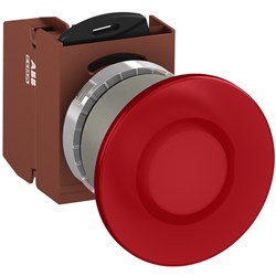 ABB MMMIR4ASP201 Illuminated Pushbutton Kit 40mm Mushroom Maintained Red 24VAC/DC 1NC Screw Power Supply
