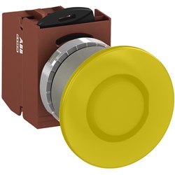 ABB MMMIY4OSL201 Illuminated Pushbutton Kit 40mm Mushroom Momentary Yellow 24VAC/DC 1NC Screw LED Block